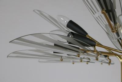  Fontana Arte FontanaArte Italian Mid Century Fifteen Ligths Chandelier Fontana Arte Style 1950
