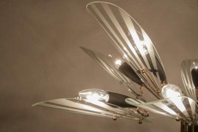 Fontana Arte FontanaArte Italian Mid Century Fifteen Ligths Chandelier Fontana Arte Style 1950