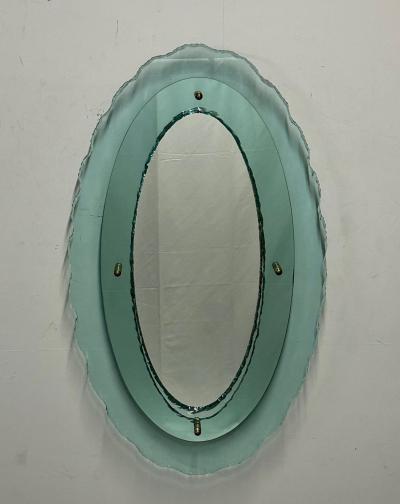  Fontana Arte FontanaArte Italian Mid Century Modern Fontana Arte Oval Glass Mirror or Plateau or Tray