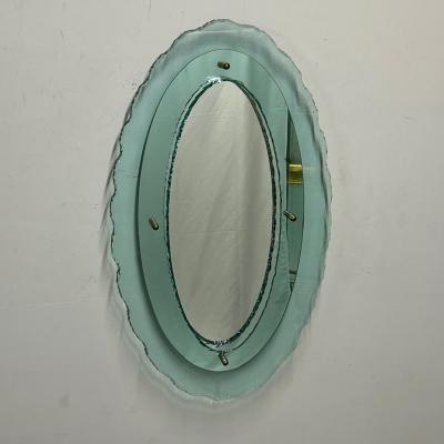  Fontana Arte FontanaArte Italian Mid Century Modern Fontana Arte Oval Glass Mirror or Plateau or Tray