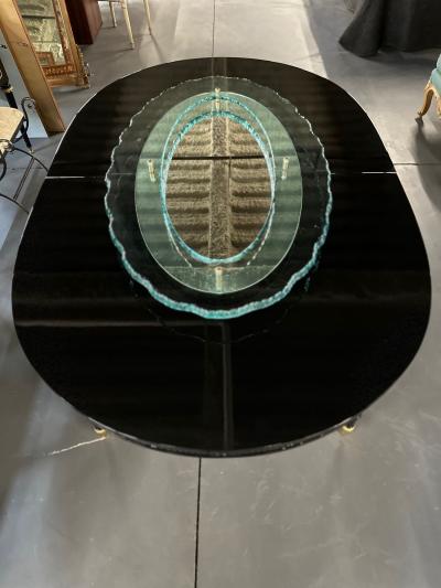  Fontana Arte FontanaArte Italian Mid Century Modern Fontana Arte Oval Glass Mirror or Plateau or Tray