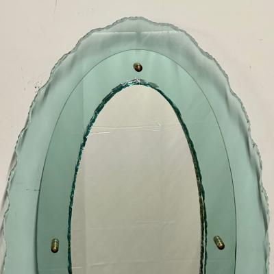 Fontana Arte FontanaArte Italian Mid Century Modern Fontana Arte Oval Glass Mirror or Plateau or Tray