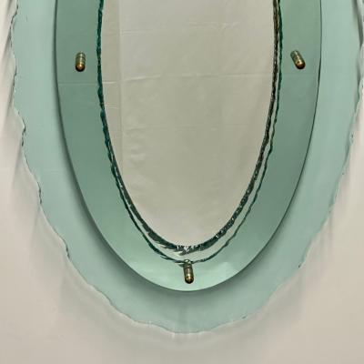  Fontana Arte FontanaArte Italian Mid Century Modern Fontana Arte Oval Glass Mirror or Plateau or Tray