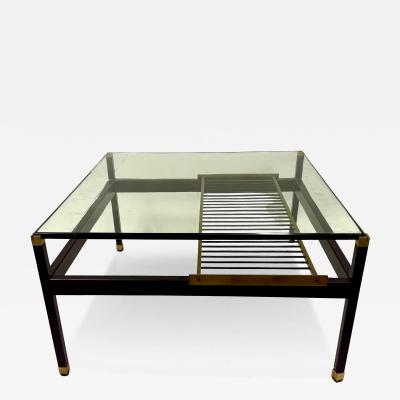  Fontana Arte FontanaArte Italian Mid Century Square Double Tier Cantilevered Coffee Table Fontana Arte