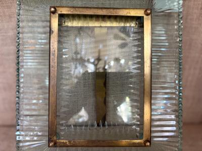  Fontana Arte FontanaArte Italian Modern Fontana Arte Glass And Brass Frame