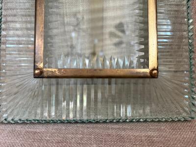  Fontana Arte FontanaArte Italian Modern Fontana Arte Glass And Brass Frame