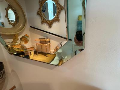  Fontana Arte FontanaArte Italian Modern Fontana Arte Inspired Beveled Mirror