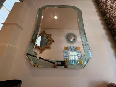  Fontana Arte FontanaArte Italian Modern Fontana Arte Inspired Beveled Mirror