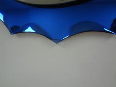  Fontana Arte FontanaArte Italian Modern Fontana Arte Inspired Blue Beveled Mirror