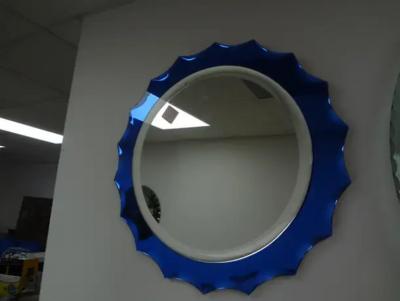  Fontana Arte FontanaArte Italian Modern Fontana Arte Inspired Blue Beveled Mirror