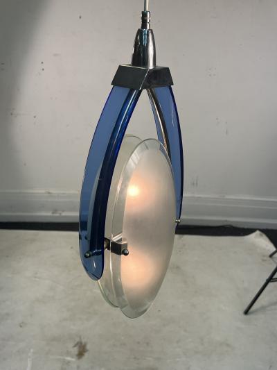  Fontana Arte FontanaArte MID CENTURY ITALIAN GLASS PENDANT FIXTURE IN THE MANNER OF FONTANA ARTE