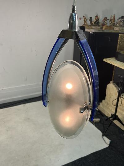  Fontana Arte FontanaArte MID CENTURY ITALIAN GLASS PENDANT FIXTURE IN THE MANNER OF FONTANA ARTE