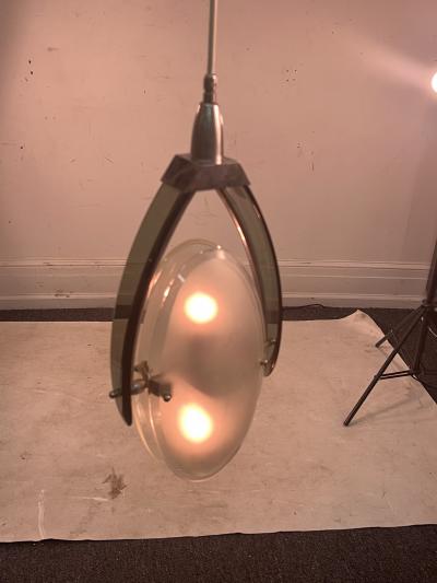  Fontana Arte FontanaArte MID CENTURY ITALIAN GLASS PENDANT IN THE MANNER OF FONTANA ARTE