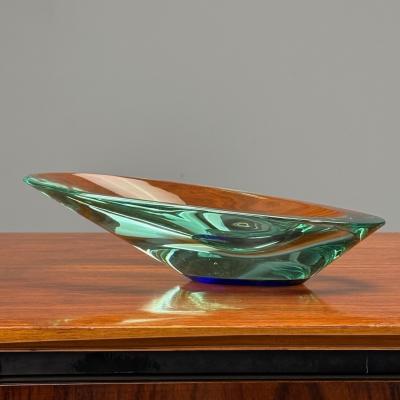  Fontana Arte FontanaArte Max Ingrand Fontana Arte Mid Century Modern Large Ashtray Cut Crystal 1960s