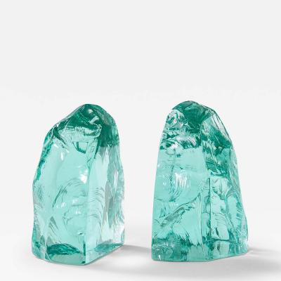  Fontana Arte FontanaArte Max Ingrand Pair of Bookends mod 1977 in Crystal by Fontana Arte 60s