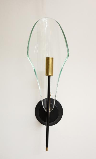  Fontana Arte FontanaArte Max Ingrand for Fontana Arte Glass Wall Sconces circa 1960
