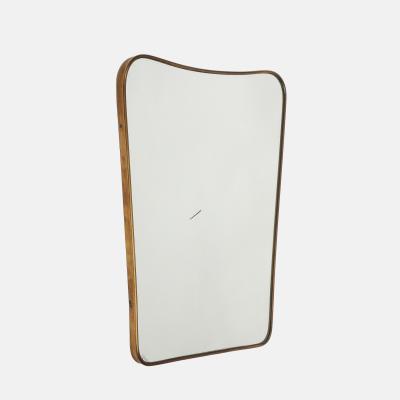  Fontana Arte FontanaArte Midcentury Brass Shaped Brass Mirror by Fontana Arte