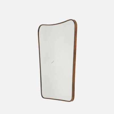  Fontana Arte FontanaArte Midcentury Brass Shaped Brass Mirror by Fontana Arte