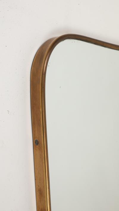  Fontana Arte FontanaArte Midcentury Brass Shaped Brass Mirror by Fontana Arte