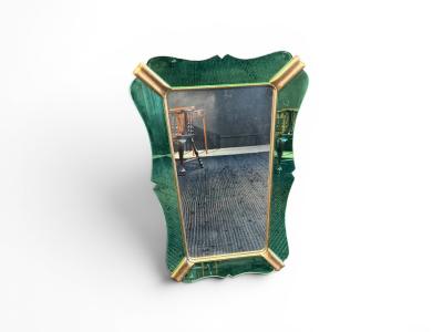  Fontana Arte FontanaArte Mirror green Glass By Fontana Arte