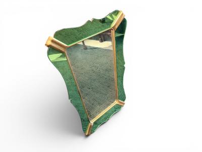  Fontana Arte FontanaArte Mirror green Glass By Fontana Arte