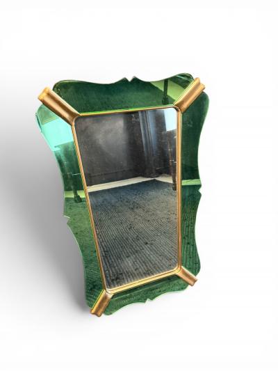  Fontana Arte FontanaArte Mirror green Glass By Fontana Arte