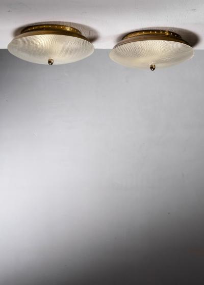  Fontana Arte FontanaArte Pair of Fontana Arte ceiling lamps