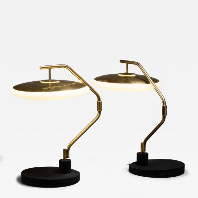  Fontana Arte FontanaArte Pair of Max Ingrand table lamps for Fontana Arte