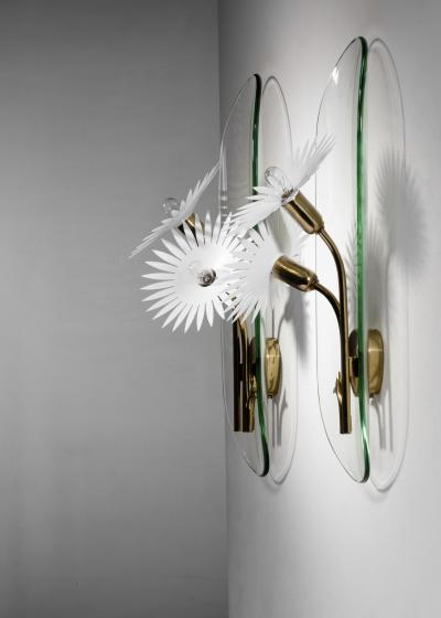  Fontana Arte FontanaArte Pair of Pietro Chiesa wall lamps for Fontana Arte