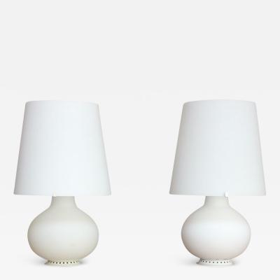  Fontana Arte FontanaArte Pair of Vintage Italian Glass Table Lamps by Max Ingrand for Fontana Arte