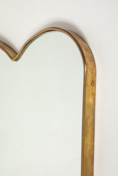  Fontana Arte FontanaArte Rare Large Stamped Shaped Brass Wall Mirror by Fontana Arte