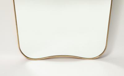  Fontana Arte FontanaArte Rare Large Stamped Shaped Brass Wall Mirror by Fontana Arte