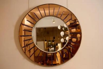  Fontana Arte FontanaArte Rare Petal Form Wall Mirror