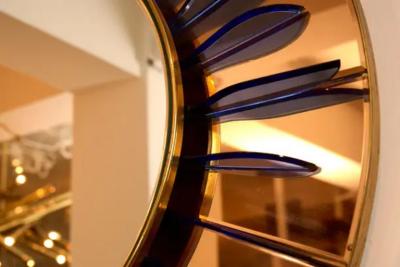  Fontana Arte FontanaArte Rare Petal Form Wall Mirror
