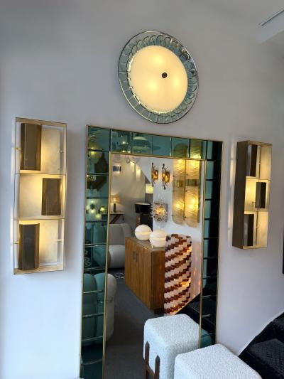  Fontana Arte FontanaArte Sconce Mirror and Glass by Fontana Arte Italy 1950s