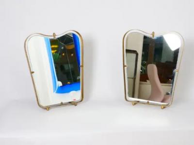  Fontana Arte FontanaArte Two Gio Ponti shape Fontana Arte table or wall mirrors Italy c1950