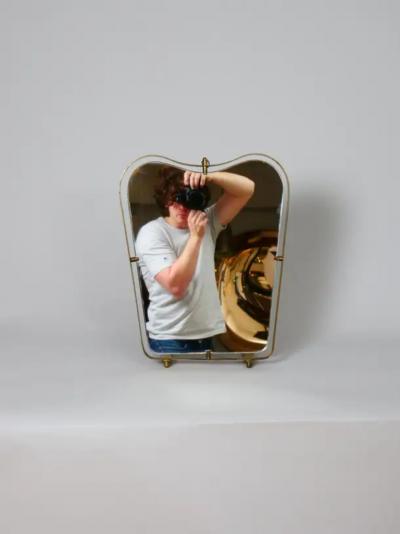  Fontana Arte FontanaArte Two Gio Ponti shape Fontana Arte table or wall mirrors Italy c1950