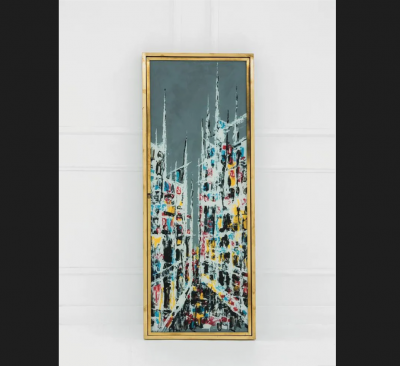  Fontana Arte FontanaArte Unique Large Three Way Makeup Mirror by Fontana Arte Italy 1955