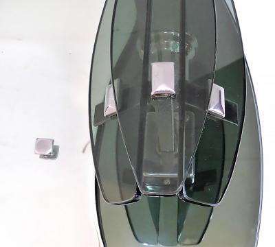  Fontana Arte FontanaArte Vintage Fontana Arte Glass Lighted Mirror with Sconces Italy