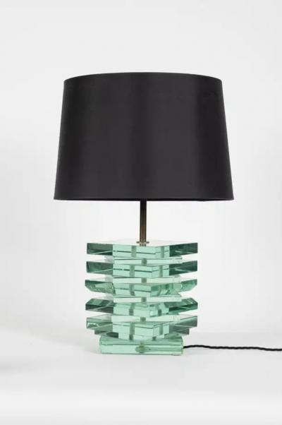  Fontana Arte Heavy cut glass table lamp
