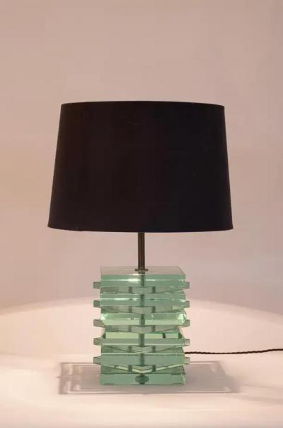  Fontana Arte Heavy cut glass table lamp