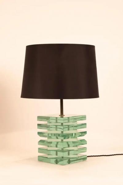  Fontana Arte Heavy cut glass table lamp