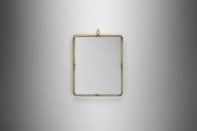  Fontana Arte Italian Model 2060 Brass Wall Mirror for Fontana Arte Italy 1950s