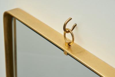  Fontana Arte Italian Model 2060 Brass Wall Mirror for Fontana Arte Italy 1950s