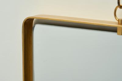  Fontana Arte Italian Model 2060 Brass Wall Mirror for Fontana Arte Italy 1950s