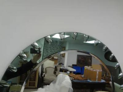 Fontana Arte Italian Modern Green Beveled Mirror Inspired By Fontana Arte