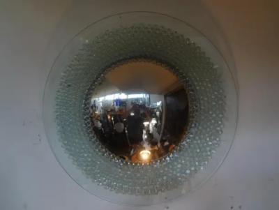  Fontana Arte Italian Pietro Chiesa for Fontana Arte Attributed Round Glass Convex Mirror