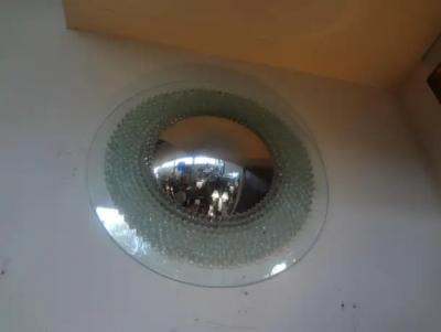  Fontana Arte Italian Pietro Chiesa for Fontana Arte Attributed Round Glass Convex Mirror