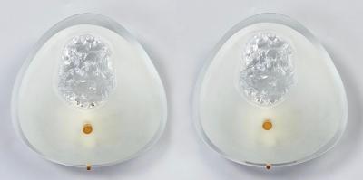  Fontana Arte Max Ingrand for Fontana Arte Chiseled Tear Drop Glass Sconces