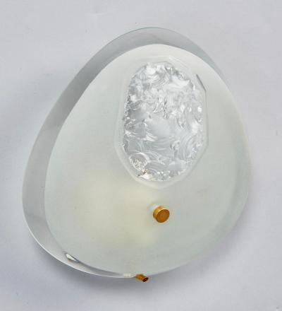  Fontana Arte Max Ingrand for Fontana Arte Chiseled Tear Drop Glass Sconces